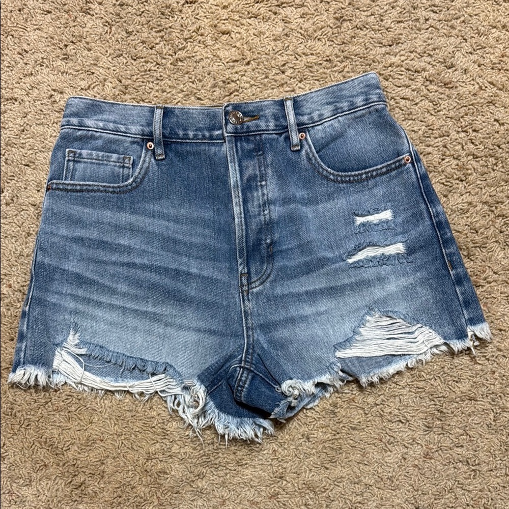 PacSun Distressed Denim Shorts - Blue